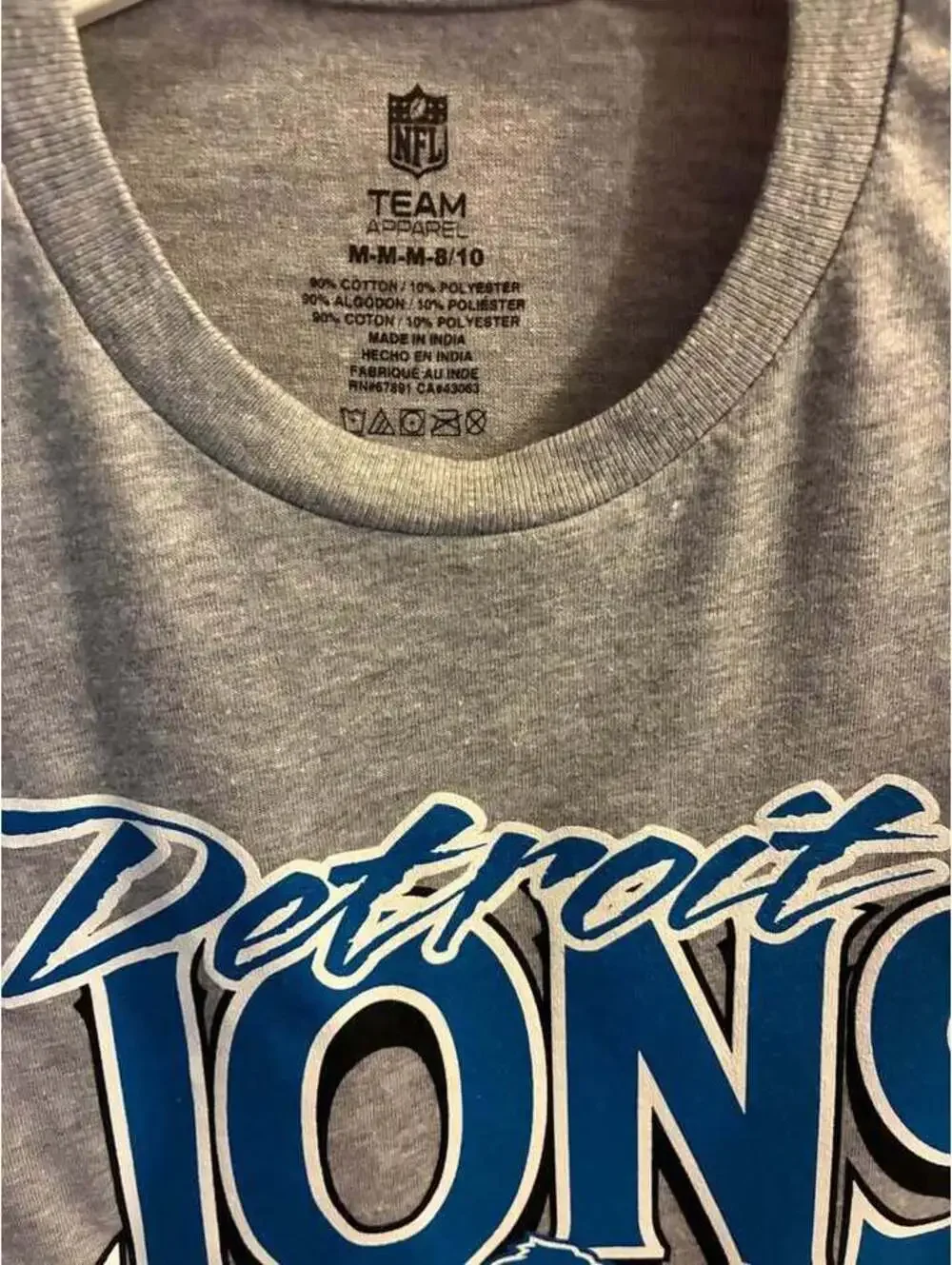 NFL Team Apparel Detroit Lions Boys T-Shirt Size M(8/10)